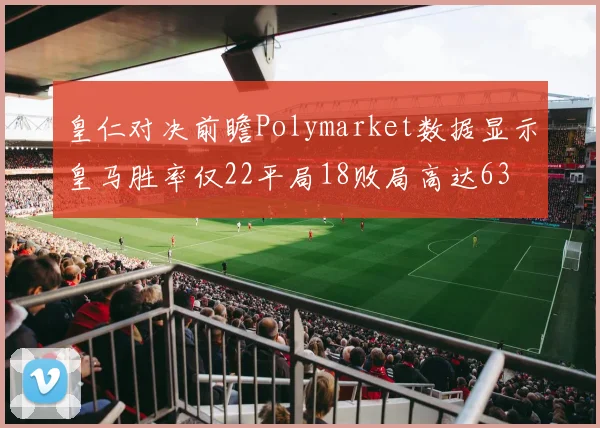 皇仁对决前瞻Polymarket数据显示皇马胜率仅22平局18败局高达63